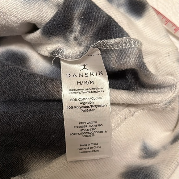 NWOT RARE Danskin Mottled Tie-Dye Hoodie in Black Salt Pattern Size M - Picture 9 of 10